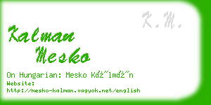 kalman mesko business card